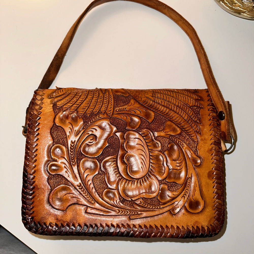 Genuine leather brown bag